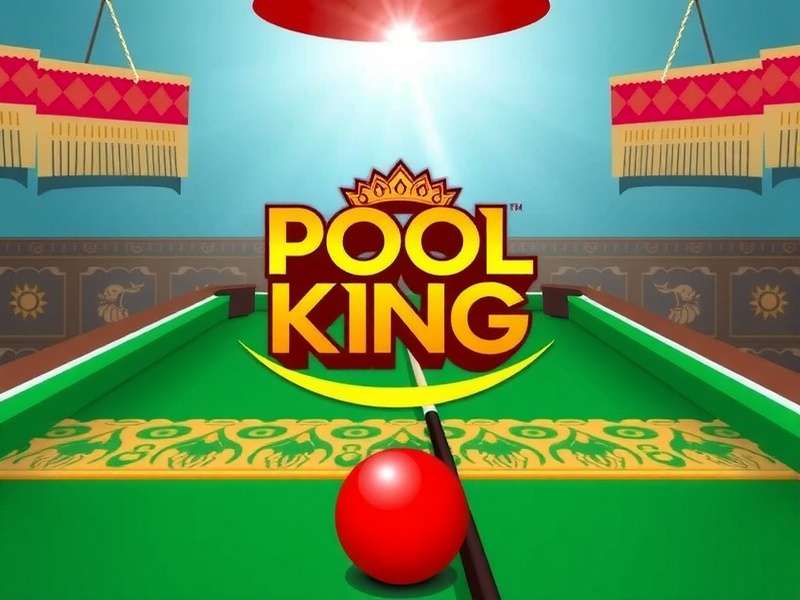 Pool King game cover showing Indian-themed table and cues